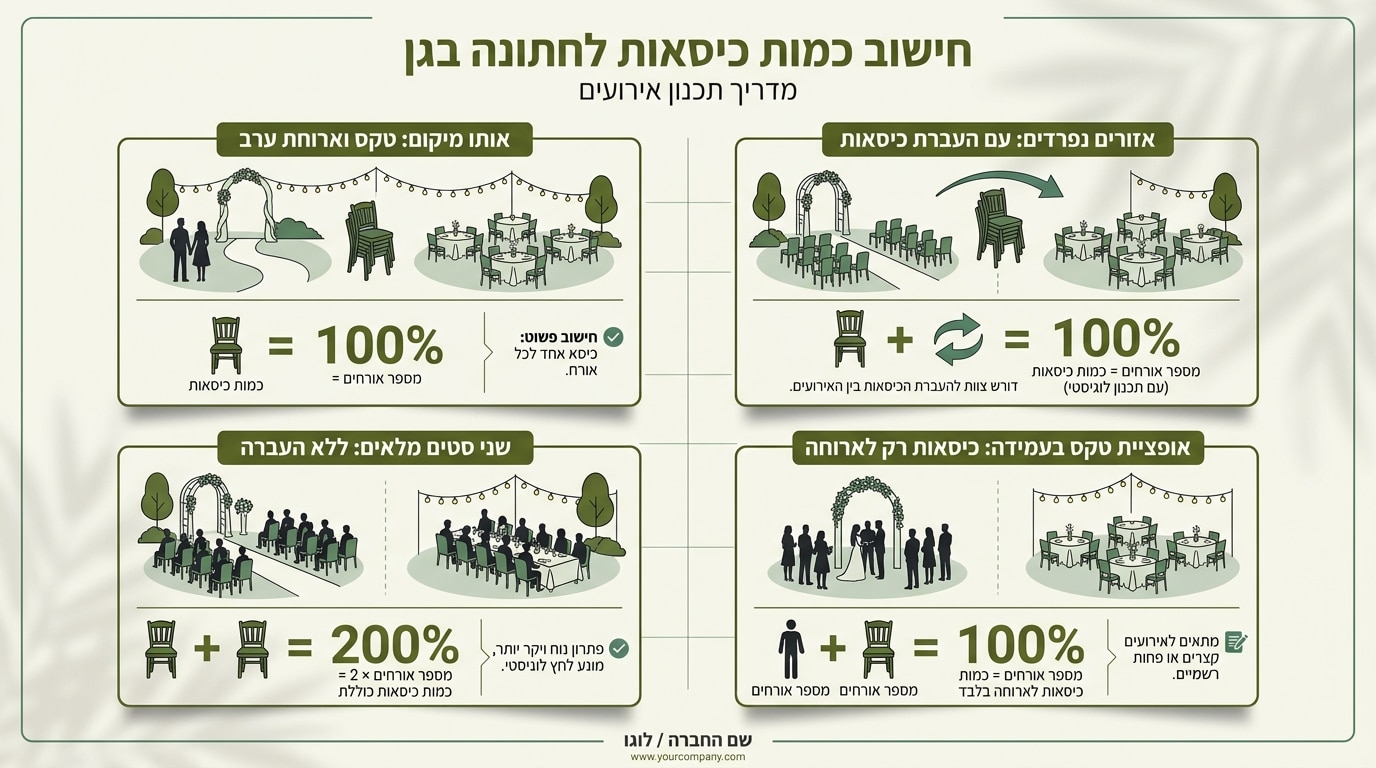 כמה כיסאות צריך לחתונה בגן